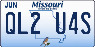 MO license plate QL2U4S