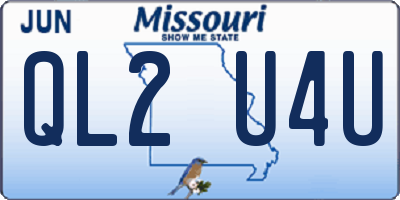 MO license plate QL2U4U
