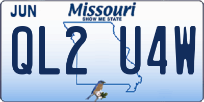MO license plate QL2U4W