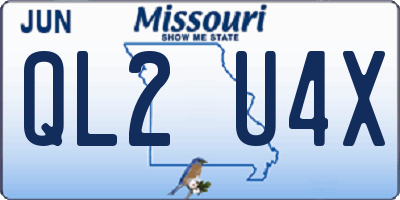 MO license plate QL2U4X
