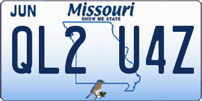 MO license plate QL2U4Z