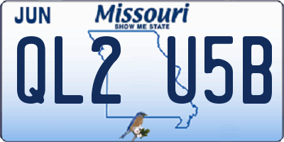 MO license plate QL2U5B