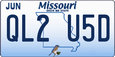 MO license plate QL2U5D