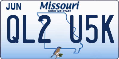 MO license plate QL2U5K