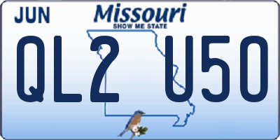 MO license plate QL2U5O
