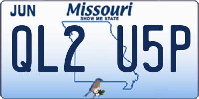 MO license plate QL2U5P