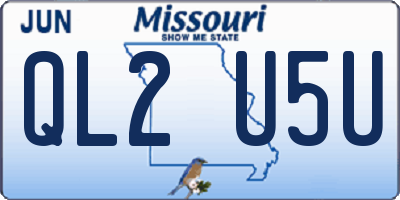 MO license plate QL2U5U