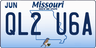 MO license plate QL2U6A