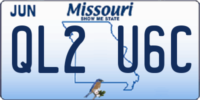 MO license plate QL2U6C