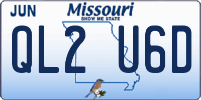 MO license plate QL2U6D