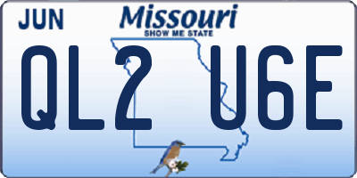 MO license plate QL2U6E