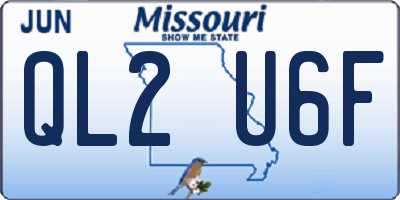 MO license plate QL2U6F