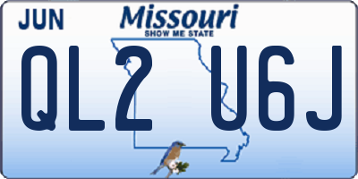 MO license plate QL2U6J