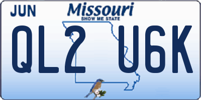 MO license plate QL2U6K
