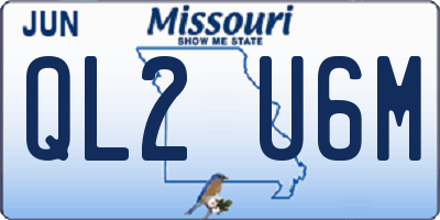 MO license plate QL2U6M