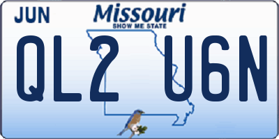 MO license plate QL2U6N