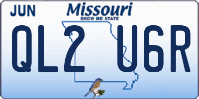 MO license plate QL2U6R
