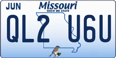 MO license plate QL2U6U