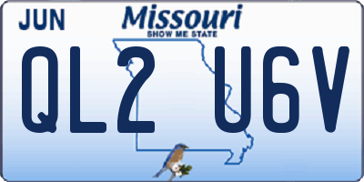MO license plate QL2U6V