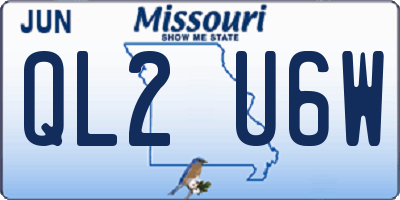 MO license plate QL2U6W