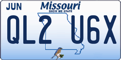MO license plate QL2U6X