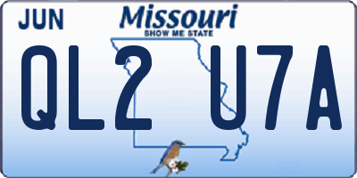 MO license plate QL2U7A