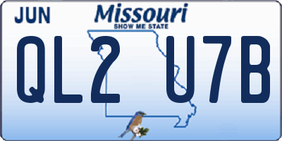 MO license plate QL2U7B