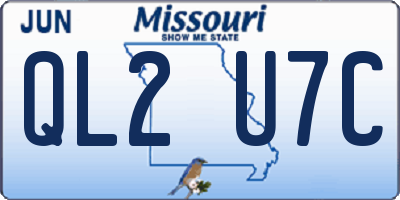 MO license plate QL2U7C