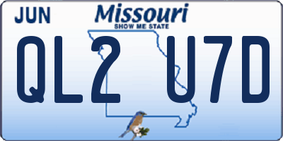 MO license plate QL2U7D