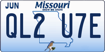 MO license plate QL2U7E