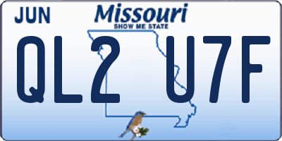 MO license plate QL2U7F