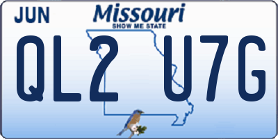 MO license plate QL2U7G