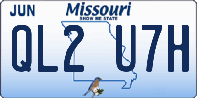 MO license plate QL2U7H