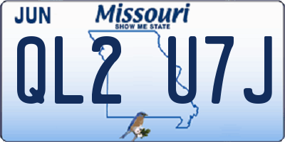 MO license plate QL2U7J