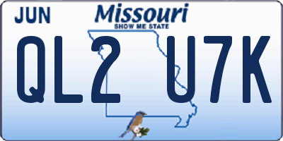 MO license plate QL2U7K