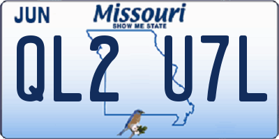 MO license plate QL2U7L