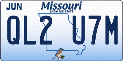 MO license plate QL2U7M