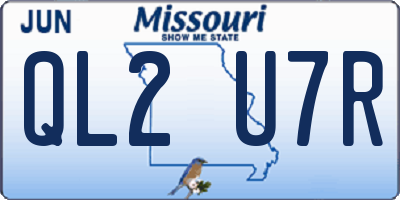 MO license plate QL2U7R