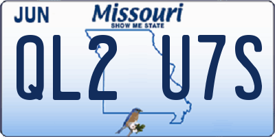 MO license plate QL2U7S
