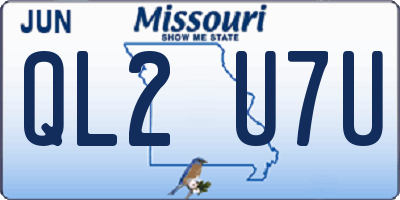 MO license plate QL2U7U