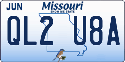 MO license plate QL2U8A