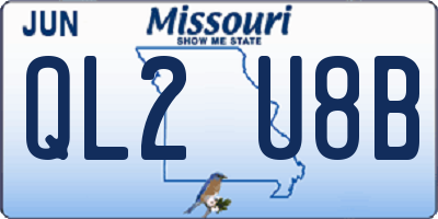 MO license plate QL2U8B