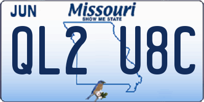 MO license plate QL2U8C