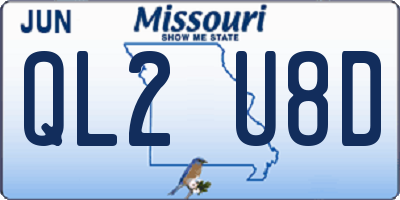 MO license plate QL2U8D