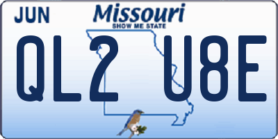 MO license plate QL2U8E
