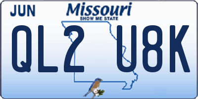 MO license plate QL2U8K