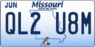 MO license plate QL2U8M