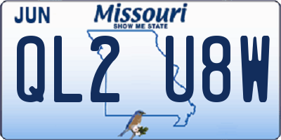 MO license plate QL2U8W