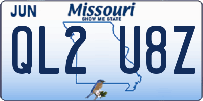 MO license plate QL2U8Z