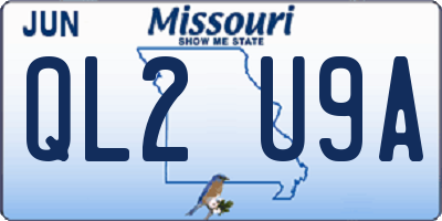MO license plate QL2U9A